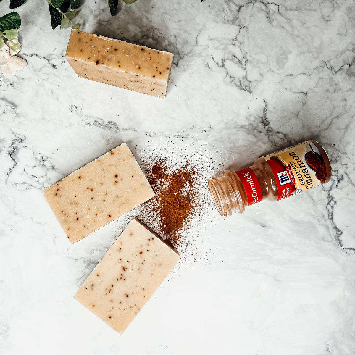 Cinnamon Latte Soap Bar - Spicy Cinnamon Coffee Scent With Coffee Grounds