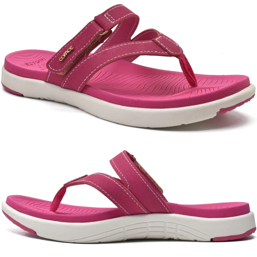 COFACE Womens Fashion Orthotic Flip Flops Ladies Slip On Lightweight Athletic Yoga Mat Cushion Thong Sandals With Comfortable Plantar Fasciitis Arch Support 9.5 Rose - # GIAA73510005