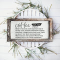 Coffee Definition Wooden Sign For Coffee Bar Decor Rustic Kitchen Wall Art Scientific Humor