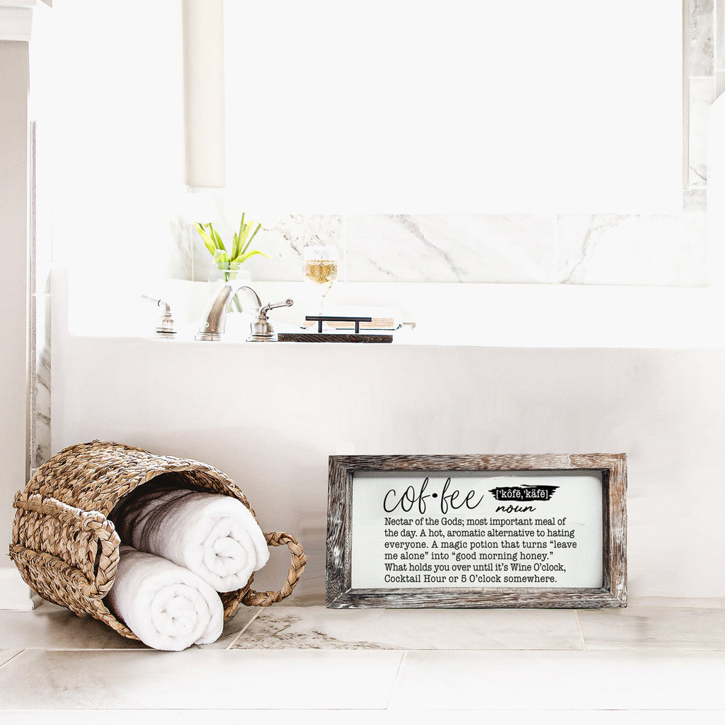 Coffee Definition Wooden Sign For Coffee Bar Decor Rustic Kitchen Wall Art Scientific Humor