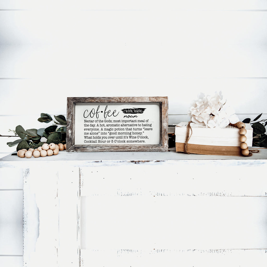 Coffee Definition Wooden Sign For Coffee Bar Decor Rustic Kitchen Wall Art Scientific Humor