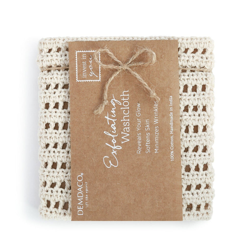 Comfort Handwoven Natural Fiber Exfoliating Washcloth, Gloves, & Soap Bag