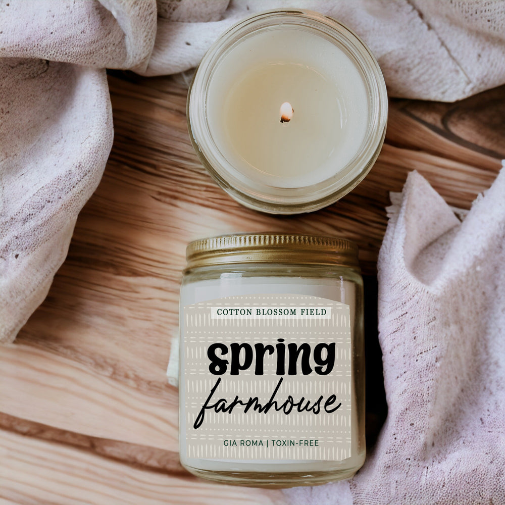 Cotton Blossom Soy Candle Fresh Lavender Cotton Spa Scent For Home