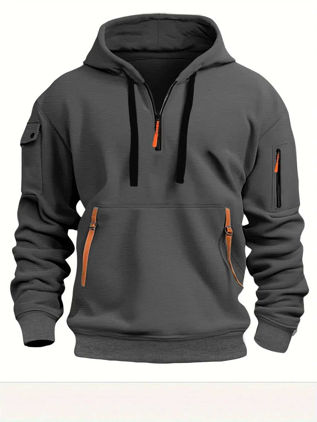 Cotton Dropped Shoulder Hooded Sweatshirt - # BOAA13510021
