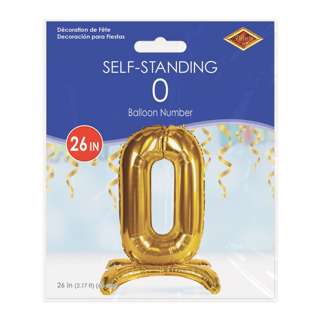 Self-Standing 26 Inch Balloon - Number "0"