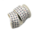 Heart Blue Check Wire Edge Ribbon