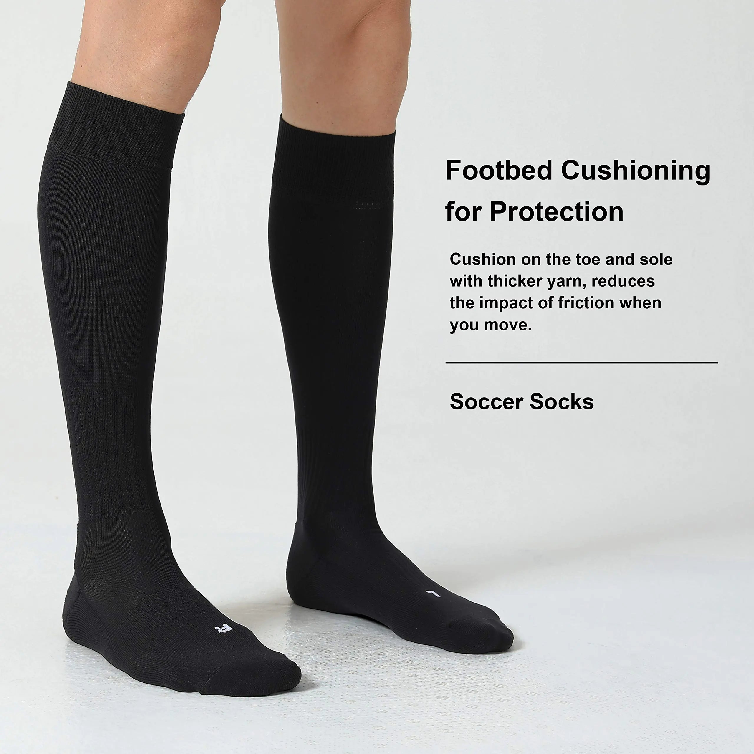 CS CELERSPORT 2/3 Pack Soccer Softball Baseball Socks for Youth Kids Adult Multi-Sport Compression Socks X-Small Black (2 Pack) - # BOAA11810003