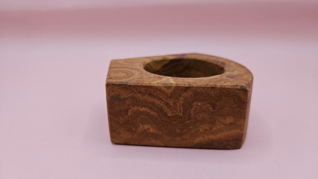 Curved Edge Onyx Candle Holder – 2.8x1.2"
