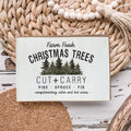 Farm Fresh Christmas Trees Cut And Carry Rustic 6x4x1 Wooden Block Sign Winter Holiday Decor