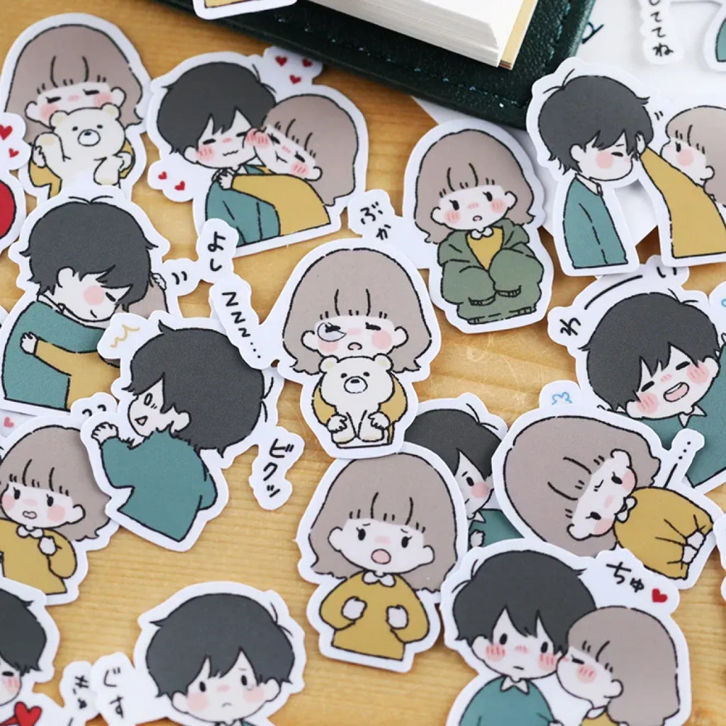 Cute Character Stickers for Handbook - DIY Photo Album Waterproof Decals