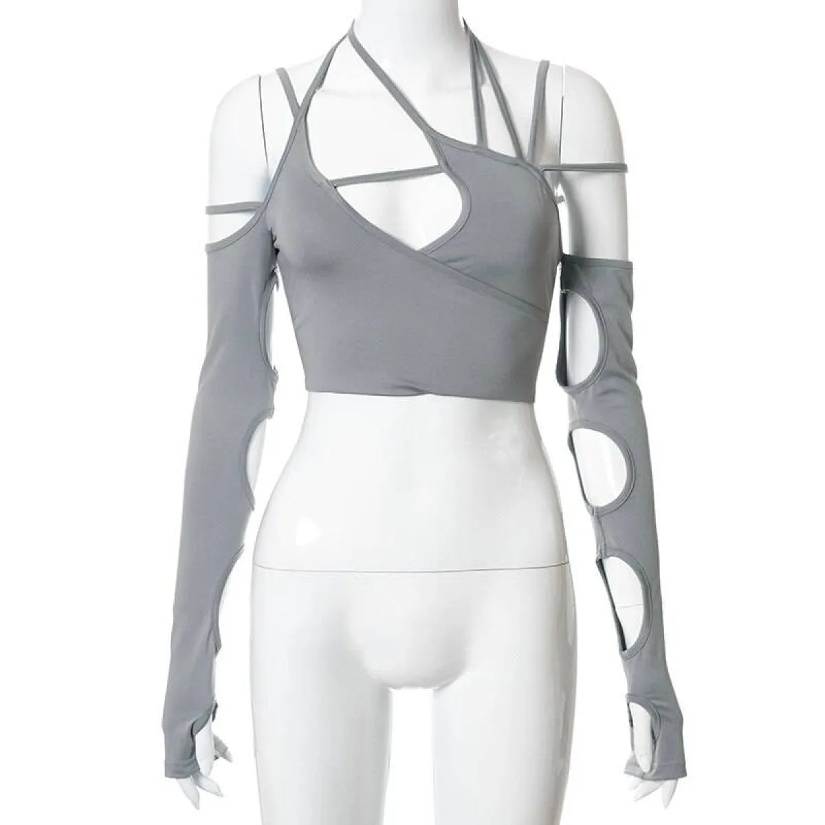 Cyber Punk Long Sleeve Crop Top