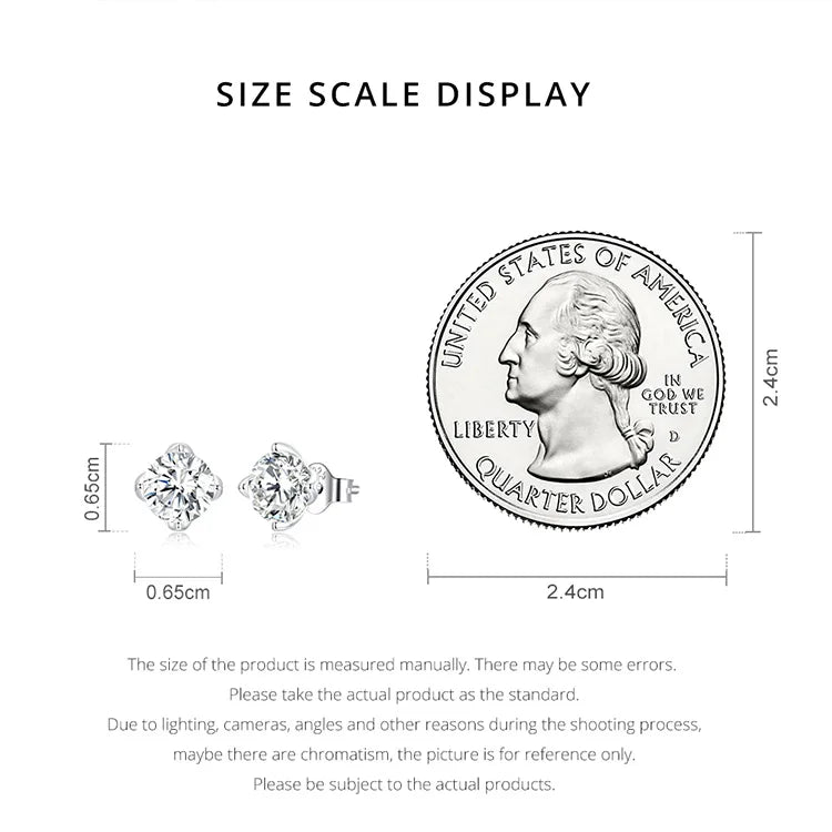 D Color VVS1 1ct Moissanite Stud Earrings 925 Sterling Silver Wedding Gift