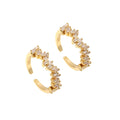 Gold Clear CZ Waveline Zigzag Baguette cz Adjustable Ring, Sku#LK794
