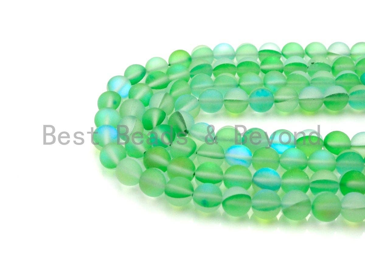 NEW COLOR!! Spectrolite Green Quartz Matte, High Quality in Round 6mm/8mm/10mm/12mm, Green Manmade Crystal beads, 15.5inch strand, SKU#U822