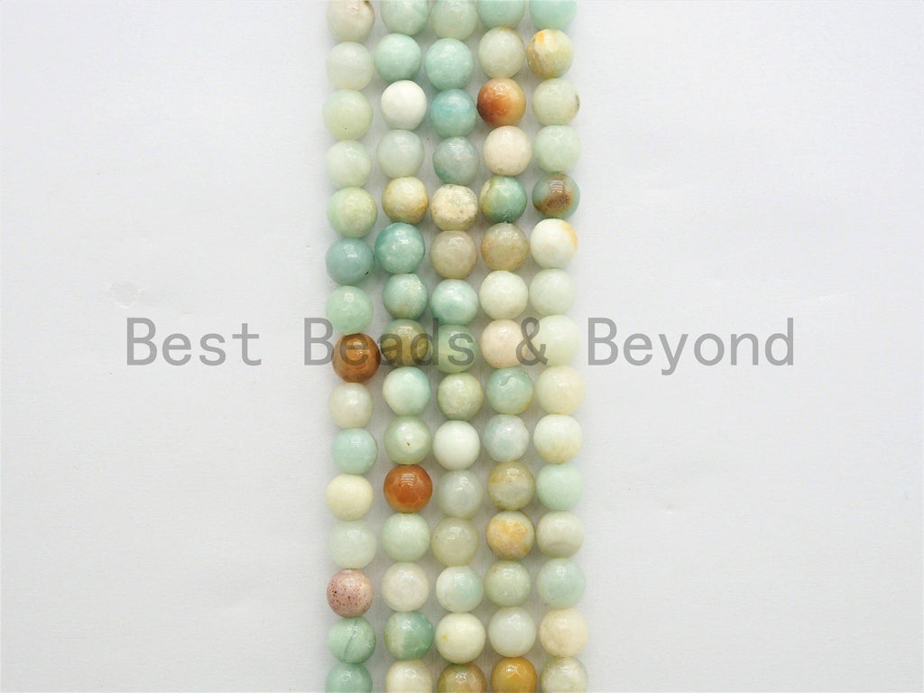 Quality Natural Amazonite beads, 6mm/8mm/10mm/12mm, Faceted Round Amazonite Gemstone Beads, 15.5inch strand, SKU#U392