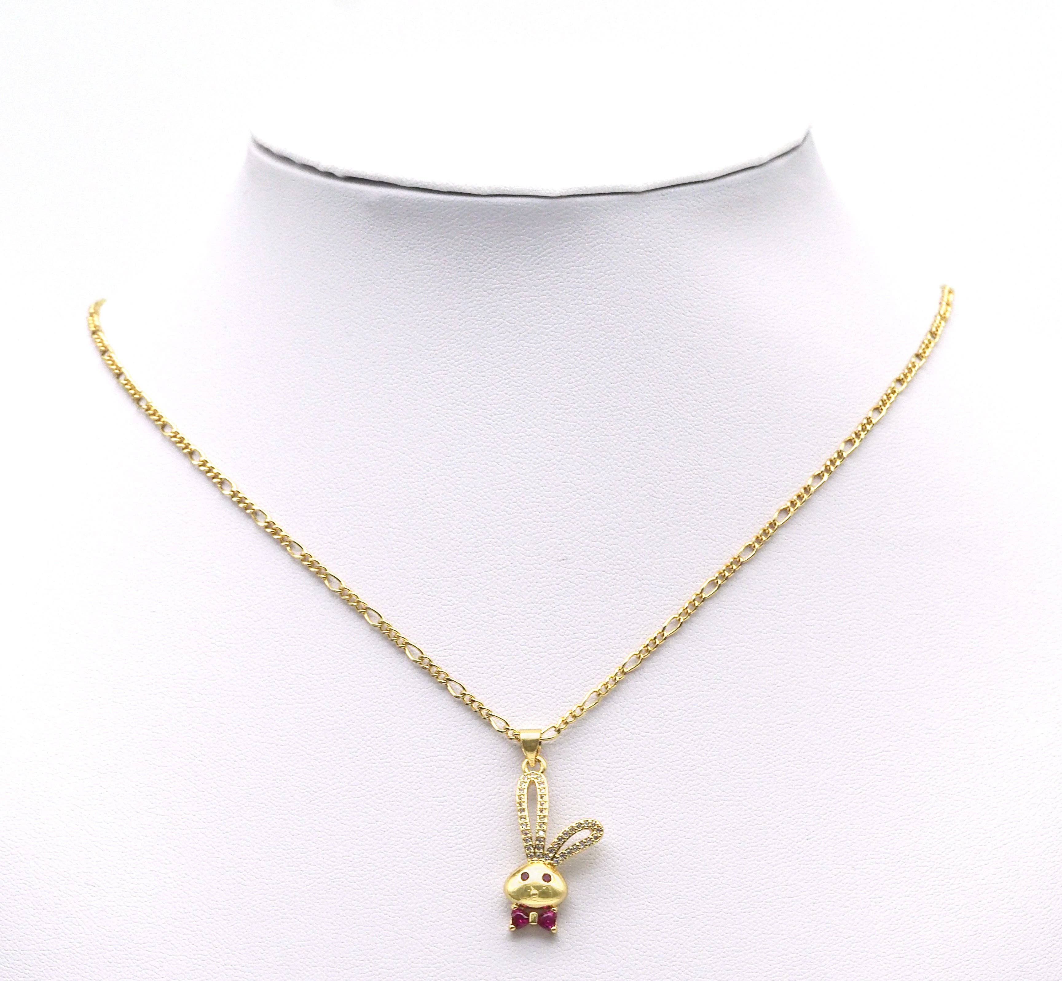Gold CZ Cute Bunny Charm, Sku#LK689
