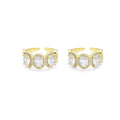 Gold Big Oval CZ Adjustable Ring, Sku#LX256