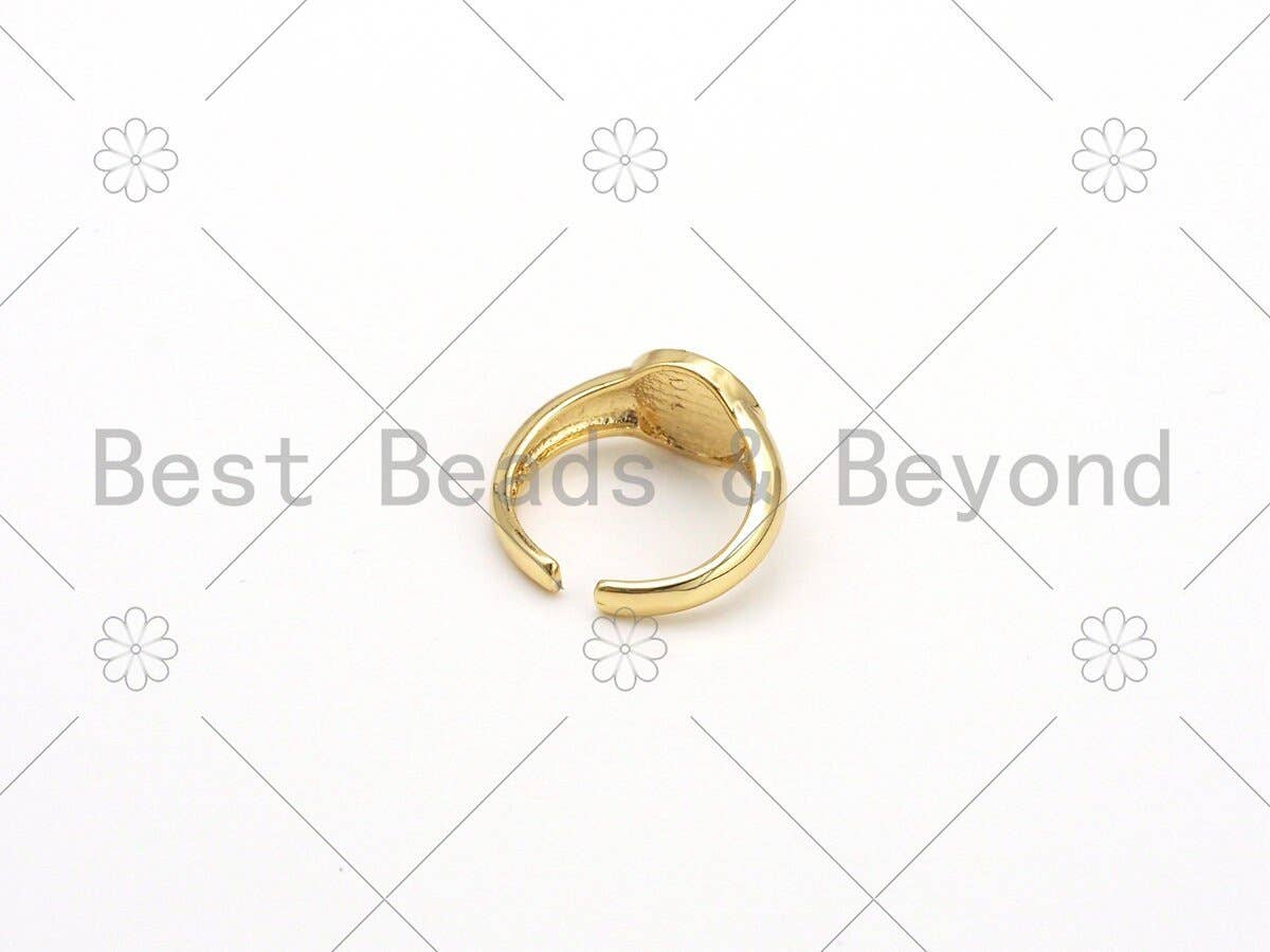 Colorful Enamel Smiley Face Adjustable Ring, Sku#X240