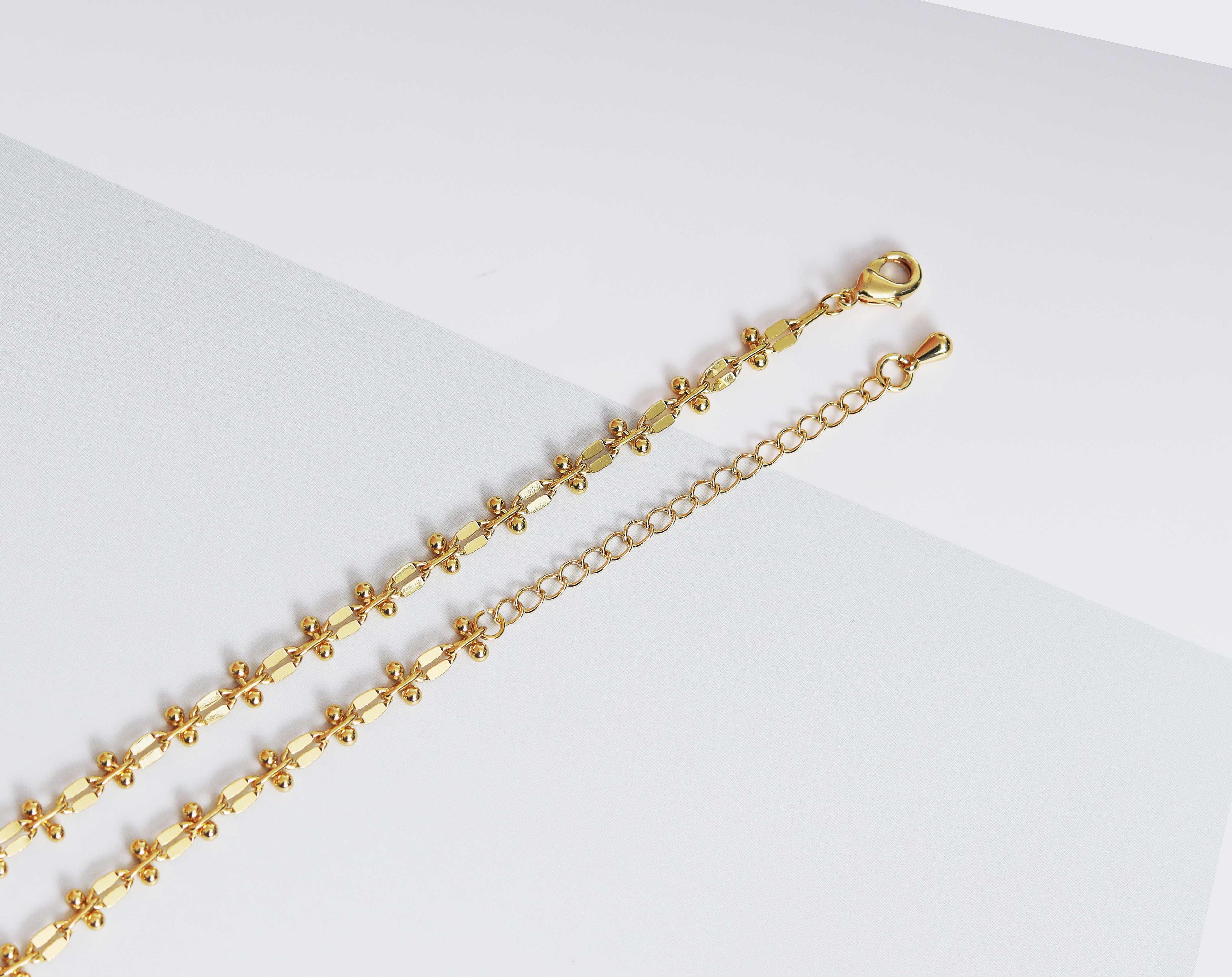 18k Gold Filled Oval link Ball Chain Necklace, sku#EF153