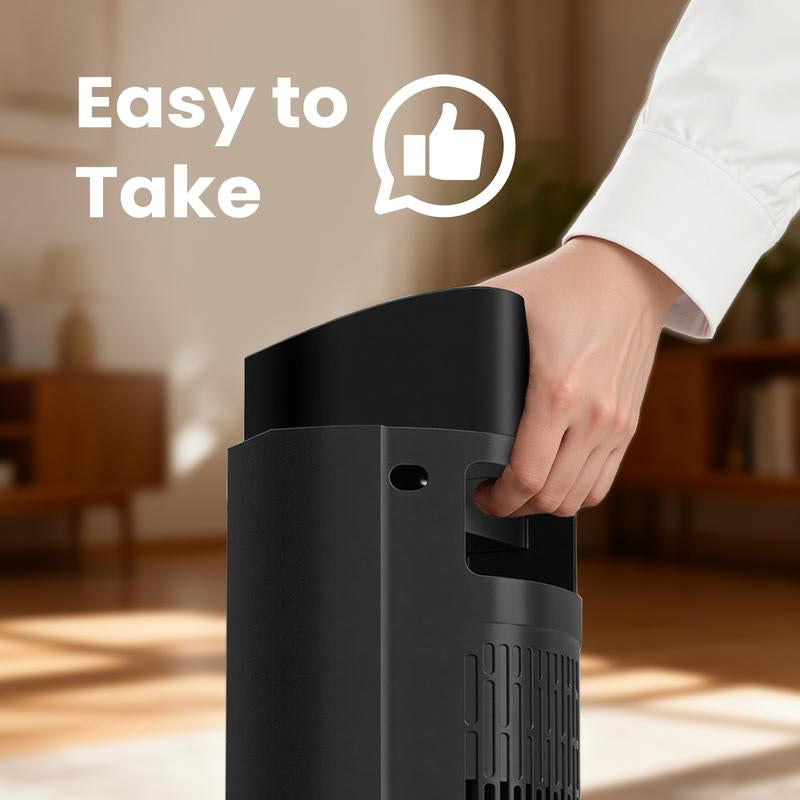【Clearance】Space Heater for Indoor Use, 23Inch Portable Heater with Remote and Thermostat,7 Light Modes, 70°Oscillation, 12H Timer, up to 95°F, Tip-Over Protection