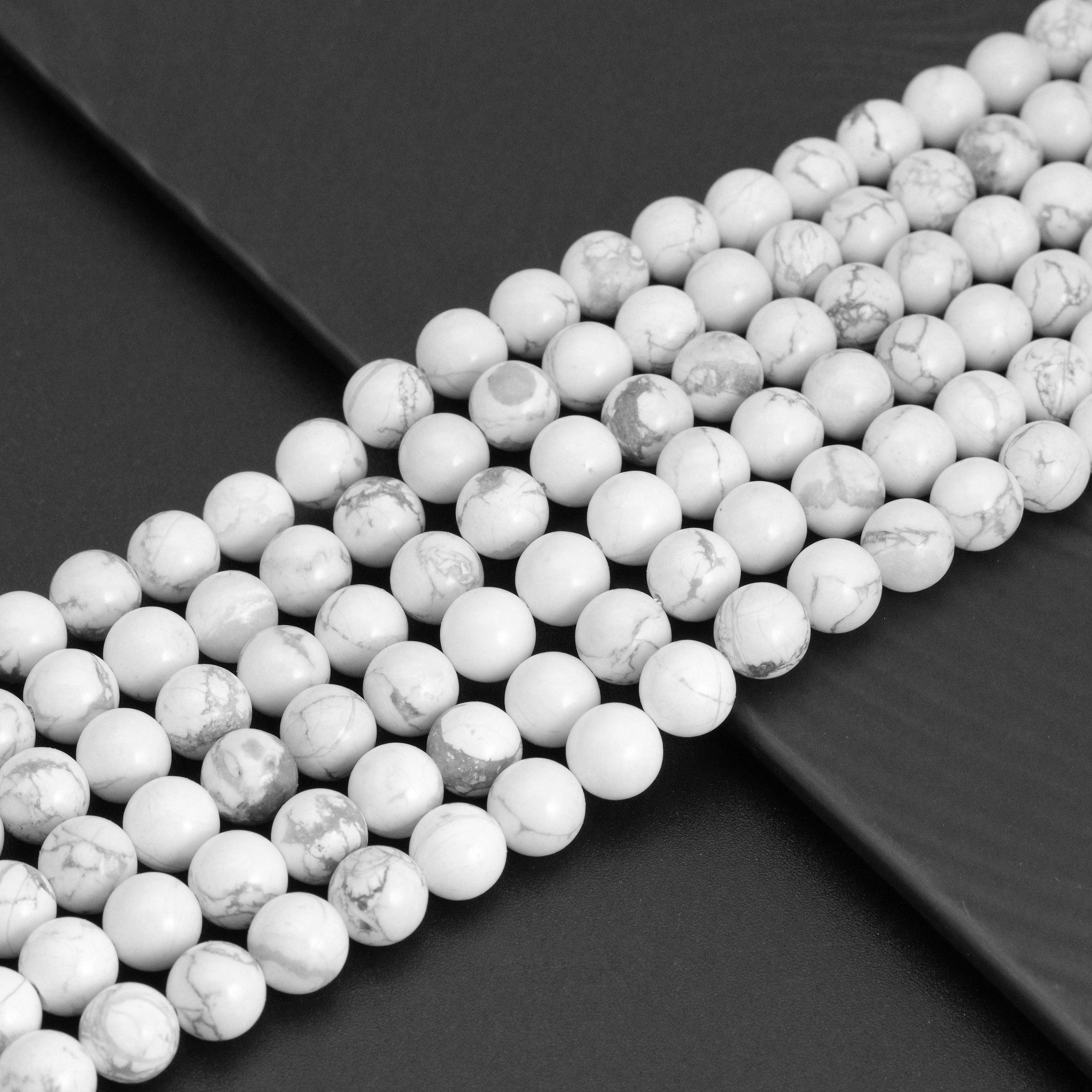 Natural Shinny Smooth Howlite Beads, 8mm./10mm, sku#U2159