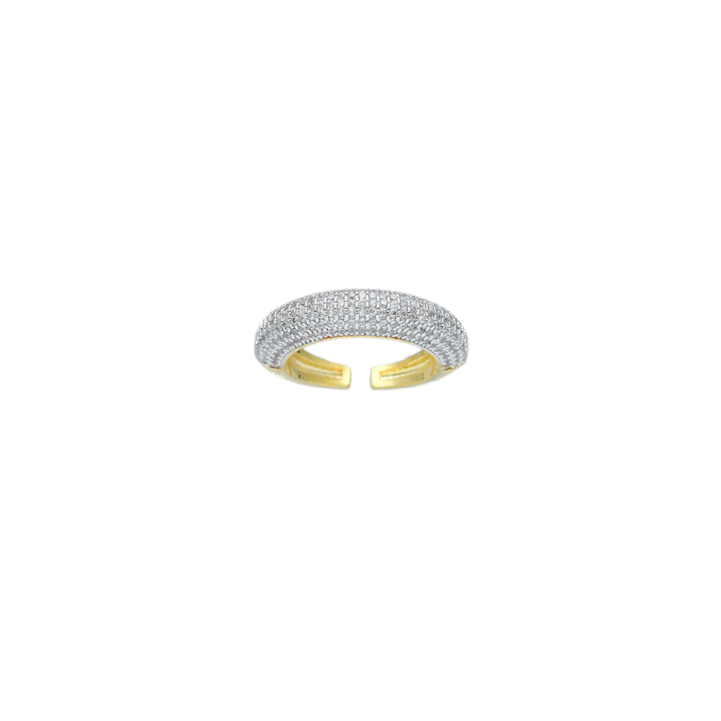 Dual Color CZ Adjustable Ring, Sku#Y971