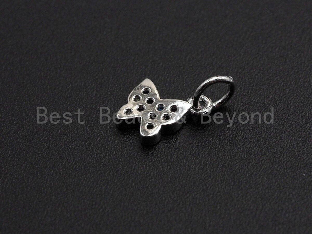 Cute Colorful CZ Micro Pave Butterfly Shaped Pendant/Charm, Cubic Zirconia Pendant Charm,6x8mm,sku#Z536