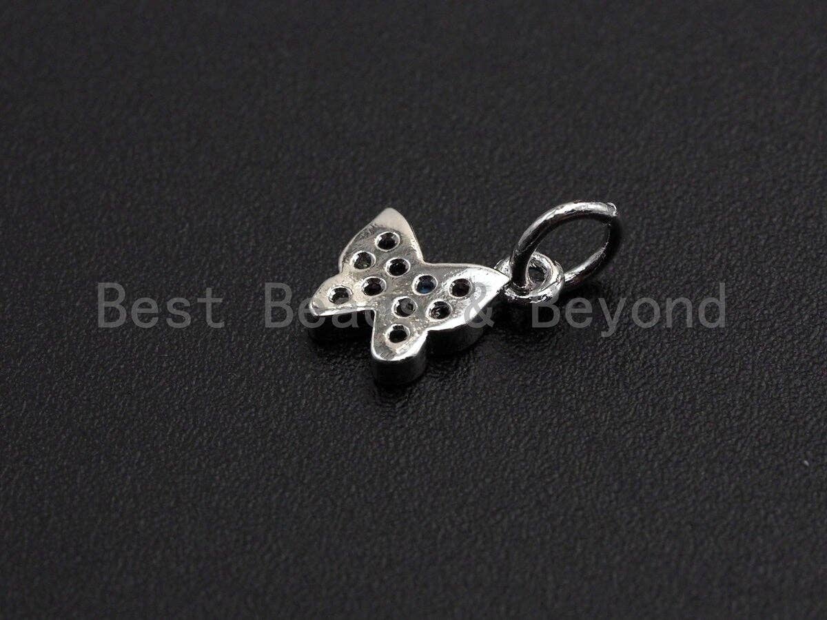 Cute Colorful CZ Micro Pave Butterfly Shaped Pendant/Charm, Cubic Zirconia Pendant Charm,6x8mm,sku#Z536