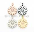 19mm Enamel Daisy flower Pendant,CZ Micro Pave Oil Drop Flower pendant,Enamel Charm,Enamel Jewelry,19x21mm,sku#F585