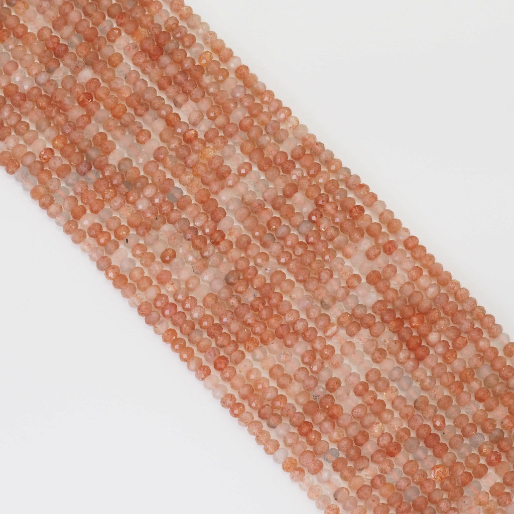 Genuine Golden Sunstone Faceted Rondelle Beads, Sku#U1688