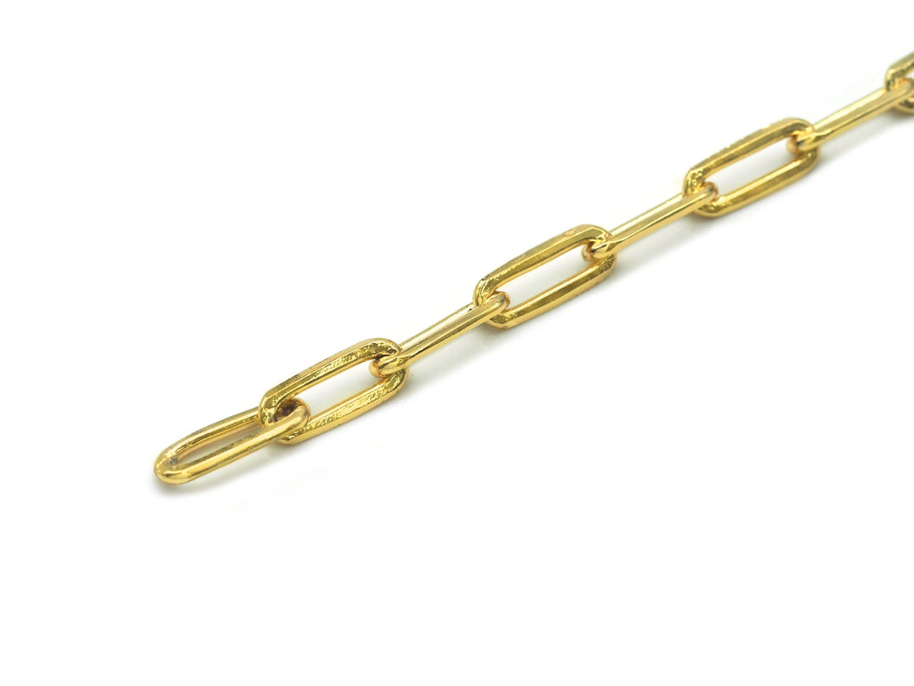 18K Gold Color Thick Link Paperclip Chain by Yard, sku#LS02