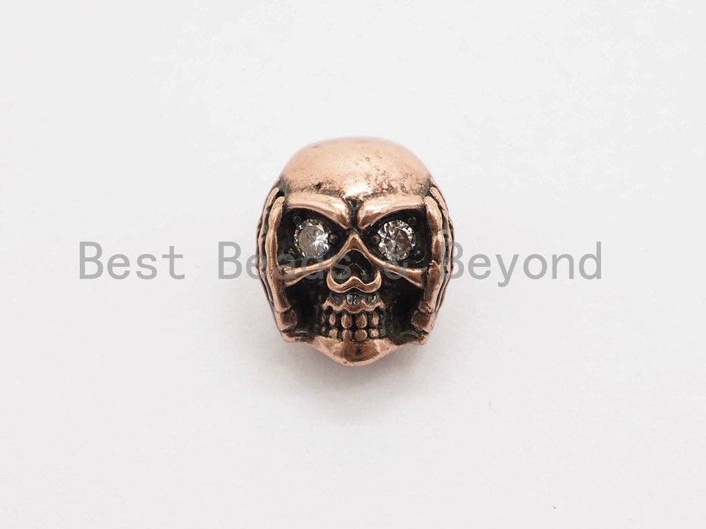 Antique Style Mini Skull Bead, Paracord Survival Bracelet Beads,Keychain Lanyard Making Beads,Men's Jewelry Findings,9x9x10mm,sku#Y117