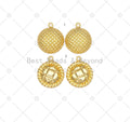 Dainty Gold Round Coin Shape Pendant,  18K Gold Filled Charm, Necklace Bracelet Charm Pendant, 24x20mm,Sku#Y518
