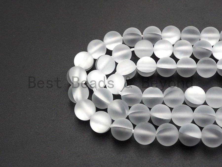 NEW COLOR Silver Gray Spectrolite Quartz, Silver Clear Crystal Round 6mm/8mm/10mm/12mm beads, Manmade Moonstone, 15.5inch strand, SKU#U519