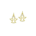 Clear CZ Gold Angel Charm Pendant,Sku#LD727
