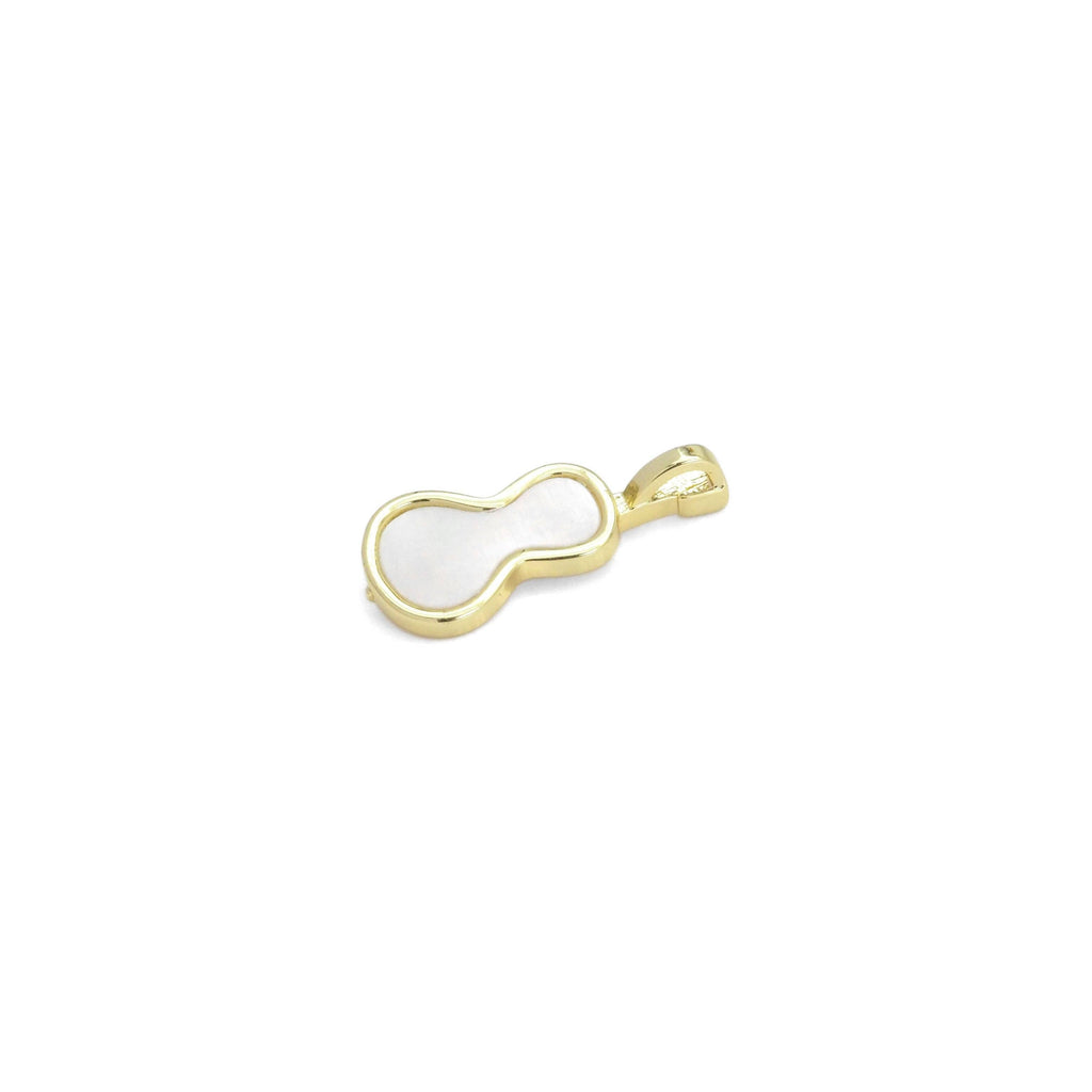 Gold Silver Mother of Pearl Guitar Violin Shape Charm, Sku#LX431