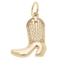 Cowboy Boot Charm in Shiny Gold