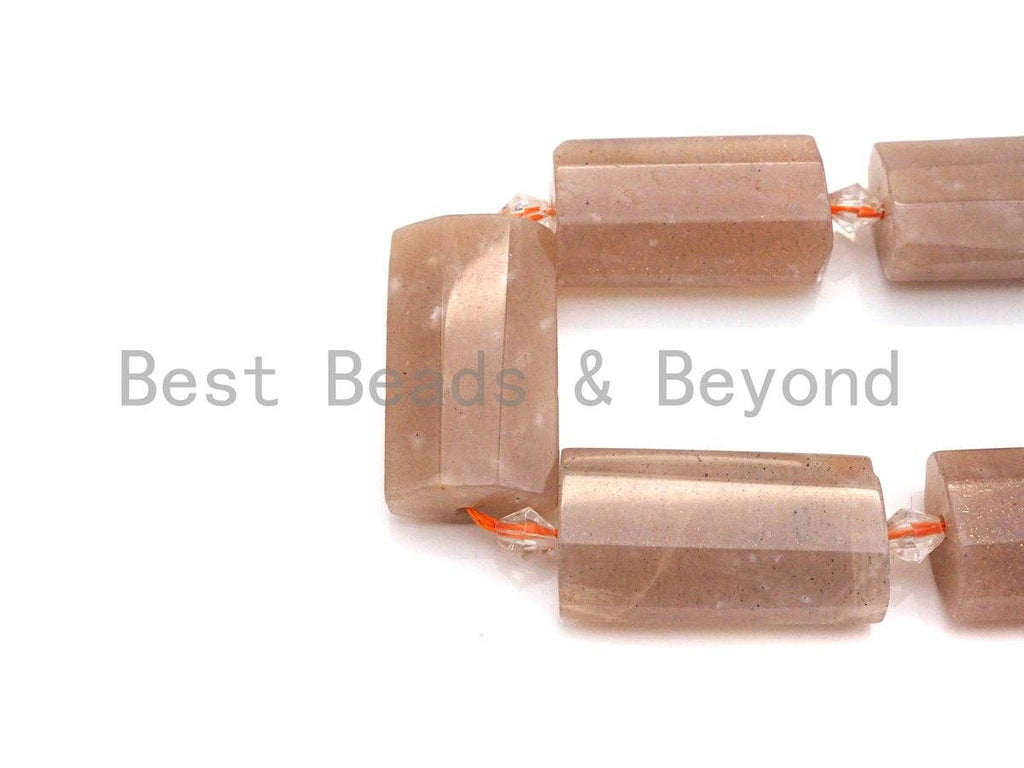 High Quality Natural Peach Moonstone Pillow Shape Beads, Natural Moonstone beads, 13x26mm, sku#U683