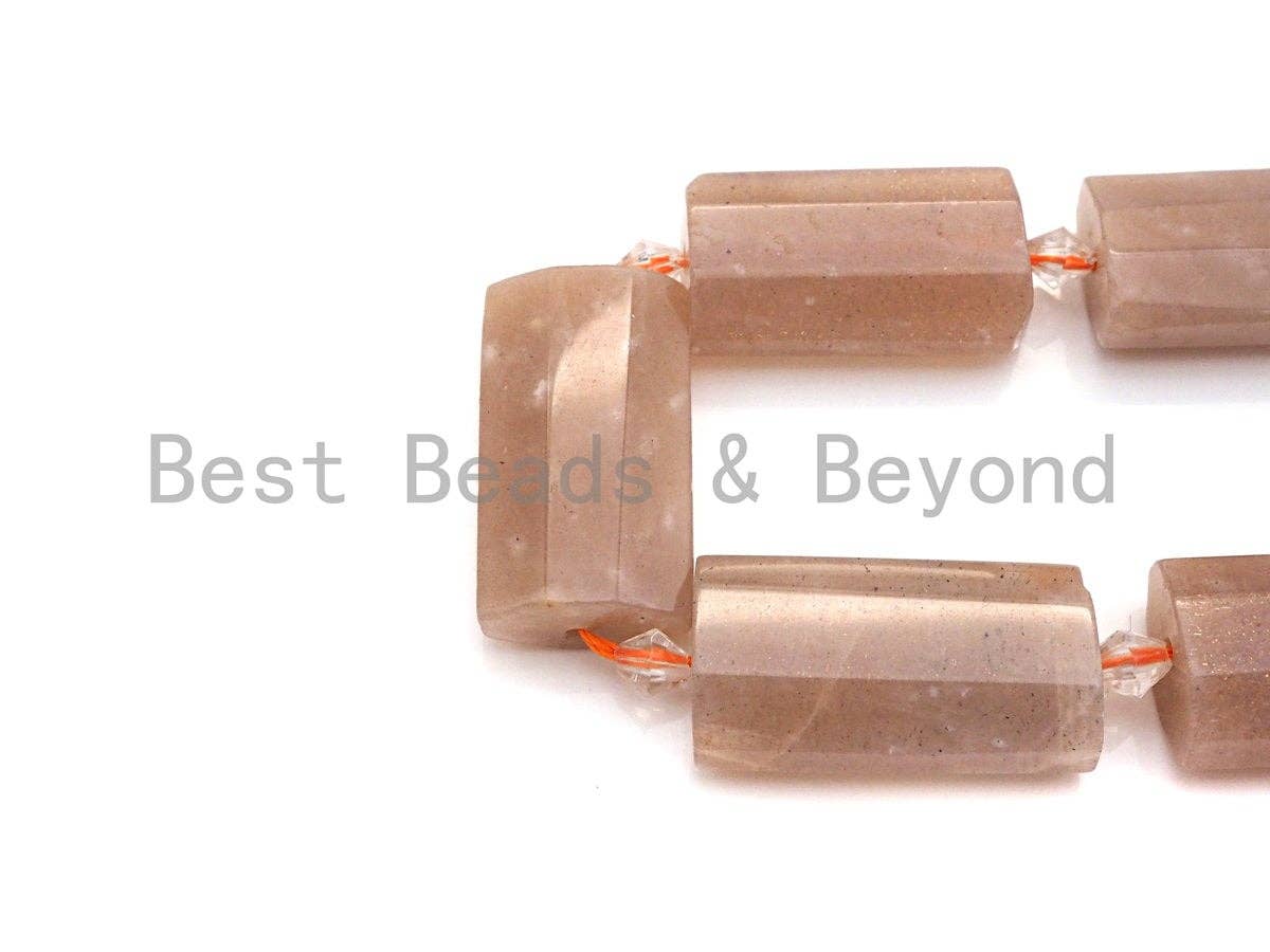 High Quality Natural Peach Moonstone Pillow Shape Beads, Natural Moonstone beads, 13x26mm, sku#U683