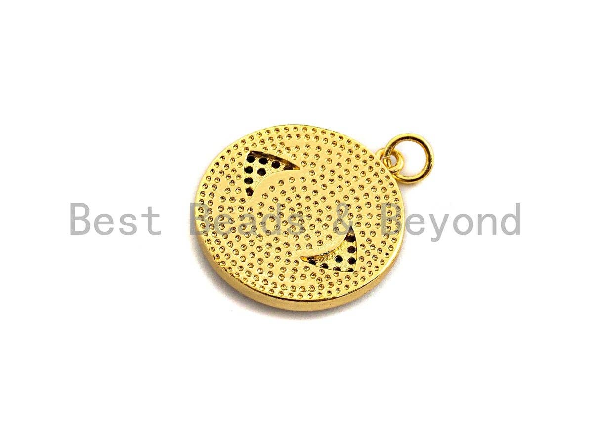 Enamel Evil Eye On Round Coin Pendant,Colorful CZ Micro Pave Oil Drop pendant,Enamel pendant,Enamel Jewelry,21x23mm,sku#Z637