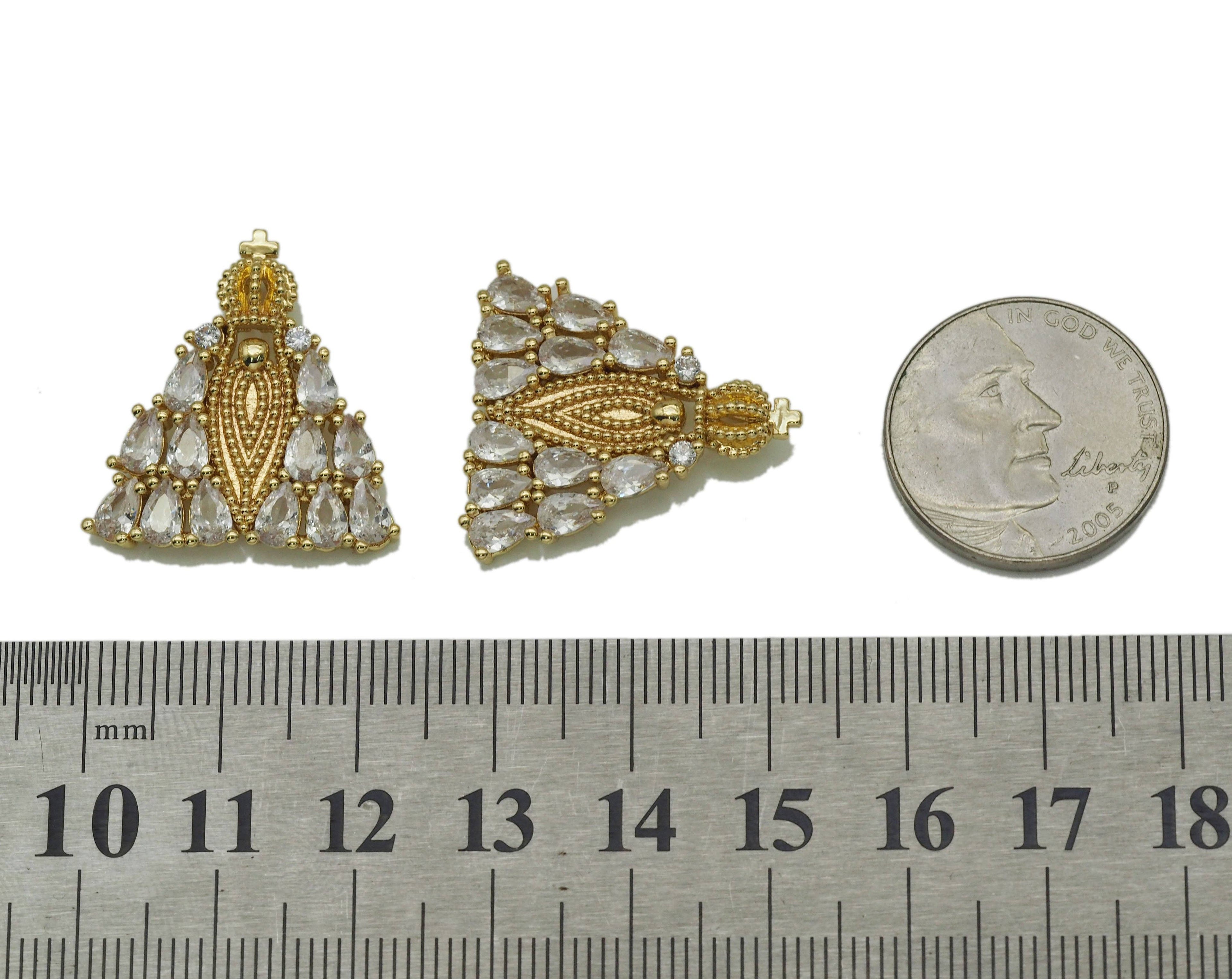 Baguette CZ Triangle Charm, Sku#L686