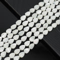 Flat Teardrop White Mother of Pearl Beads, Sku#T167