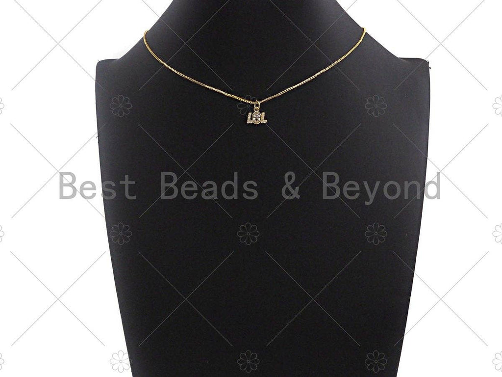 Clear CZ Micro Pave LOL Letter Pendant/Charm, lol charm,10x11mm,sku#Y249