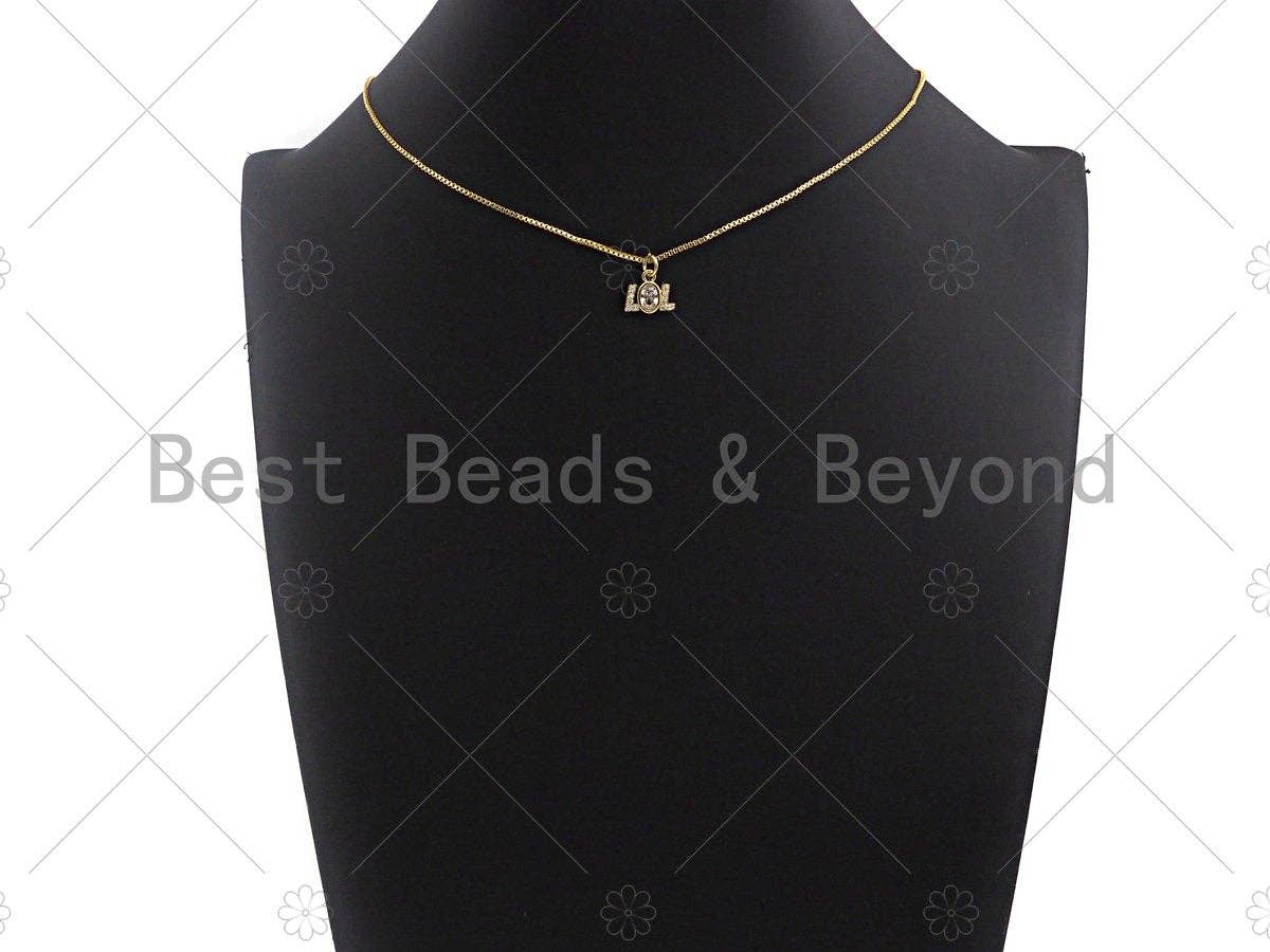 Clear CZ Micro Pave LOL Letter Pendant/Charm, lol charm,10x11mm,sku#Y249