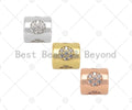 CZ Micro Pave Circle On Large Hole Tube Spacer Beads, Sku#C118