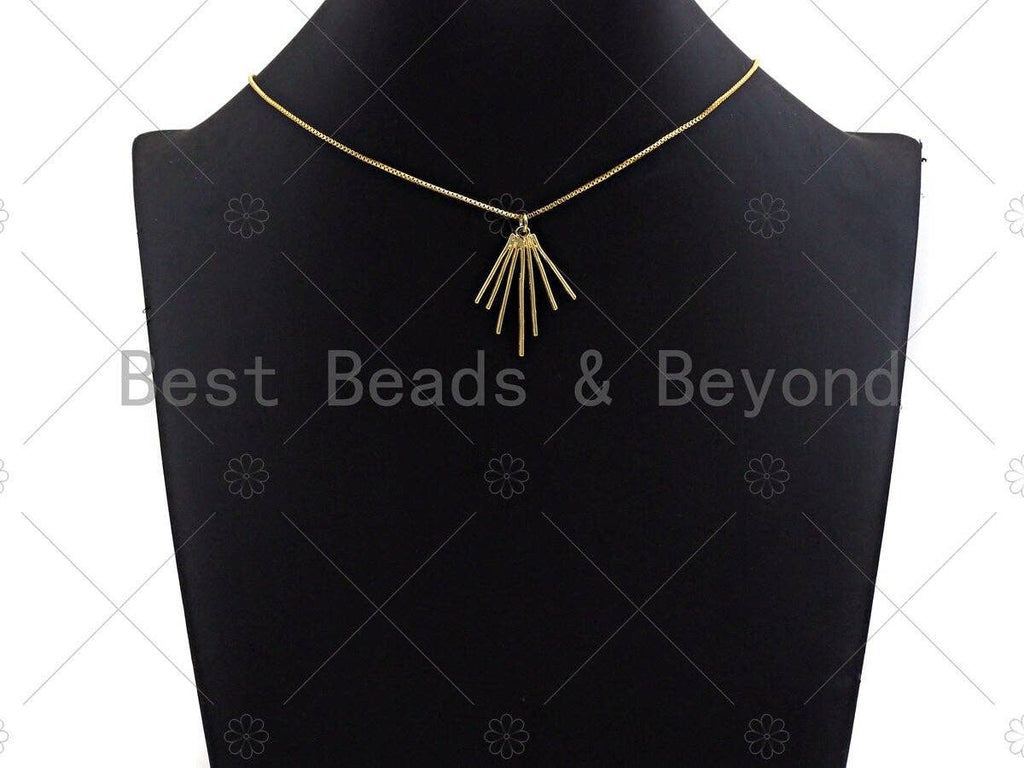 18k Shiny Gold Plated Radiate Charms,Radiate Pendant, Gold Charm, Gold Pendant, Radiate Necklace Charms, 32x25mm, Sku#Y277