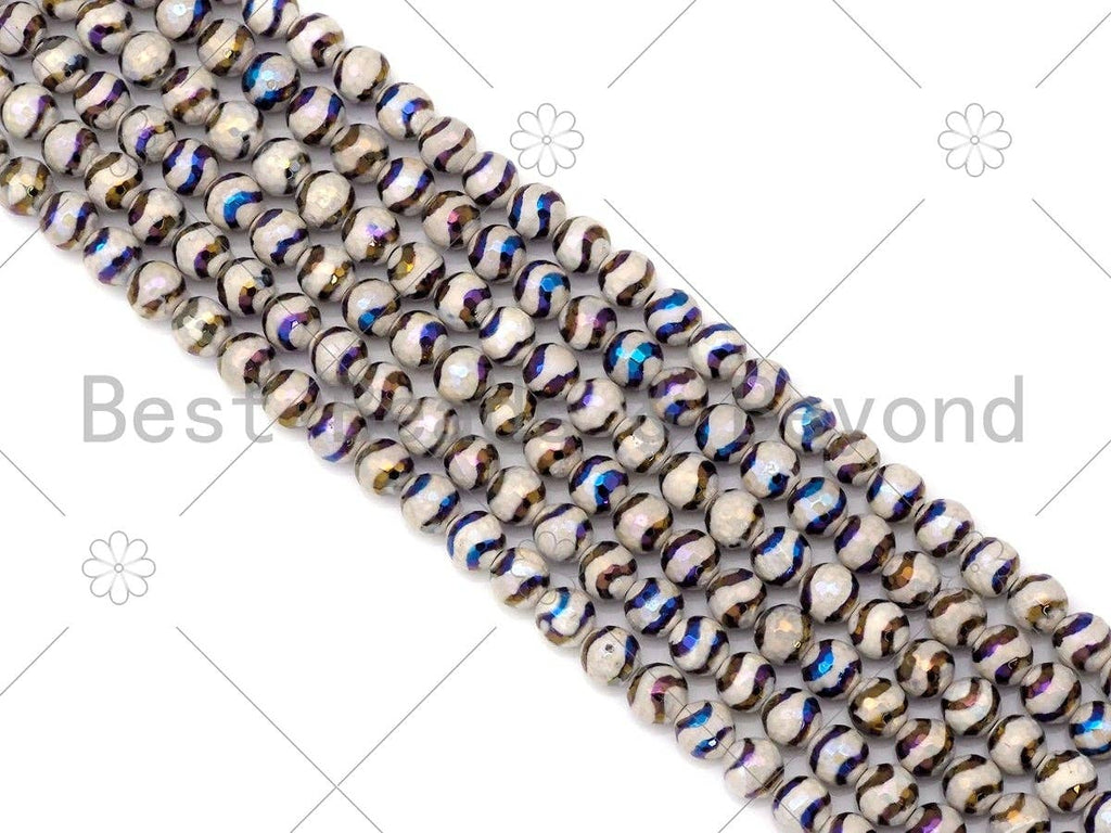 Mystic AB White Tibetan Agate with Double Line, Sku#UA230
