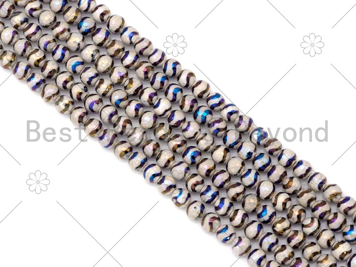 Mystic AB White Tibetan Agate with Double Line, Sku#UA230