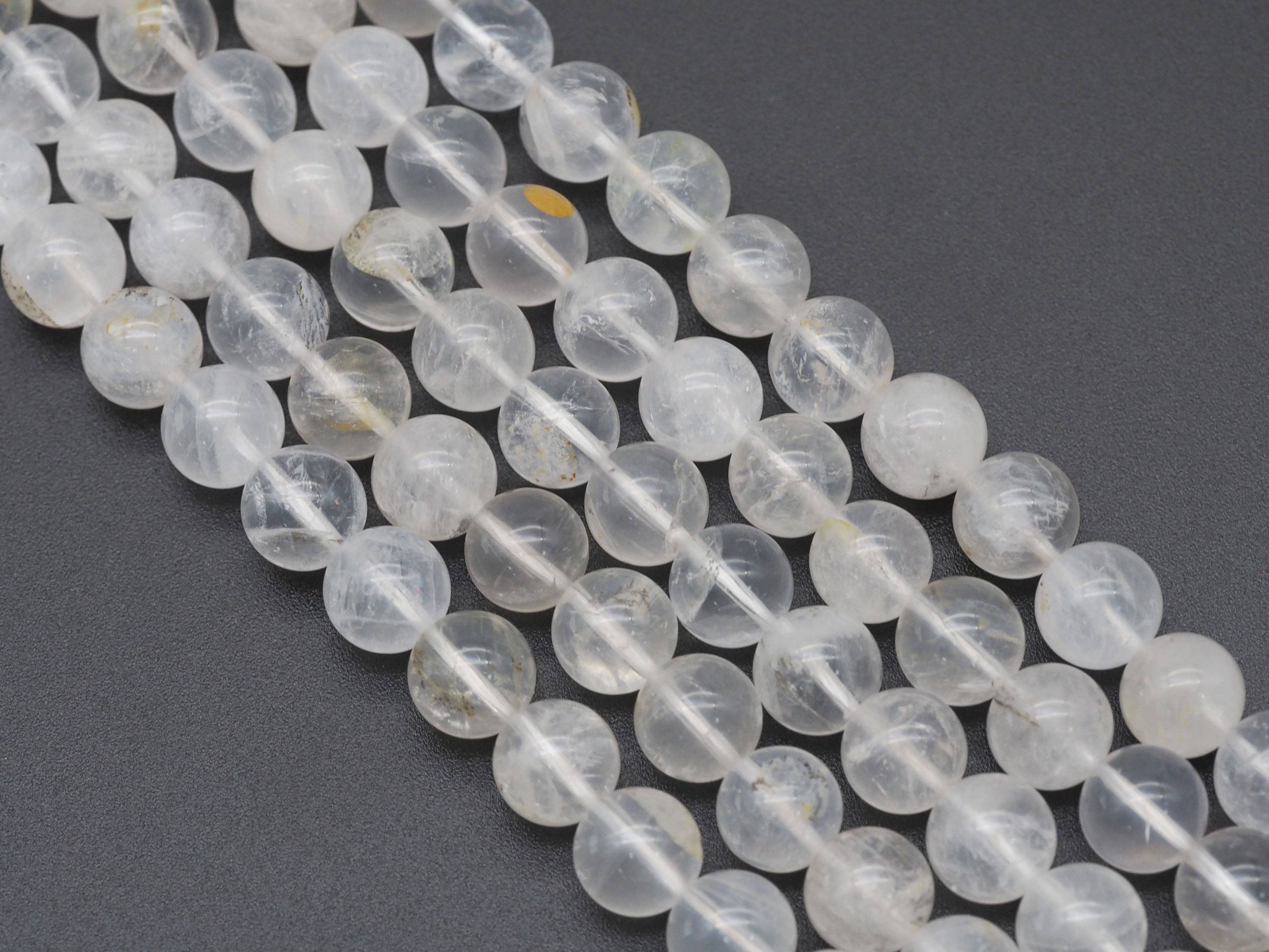 Genuine Picture Milky Quartz Round Smooth Beads, Sku#U1357