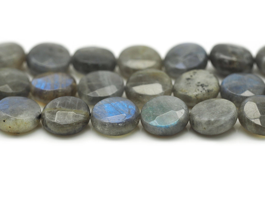 Natural Quality Faceted Coin Labradorite Beads, Sku#HY7